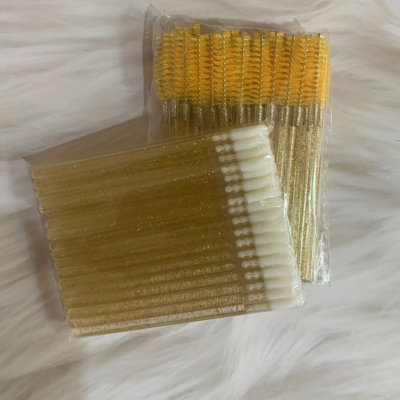 100pcs Mascara & Lipstick Applicator Wands Crystal Lip Gloss Brush Lash Spoolies