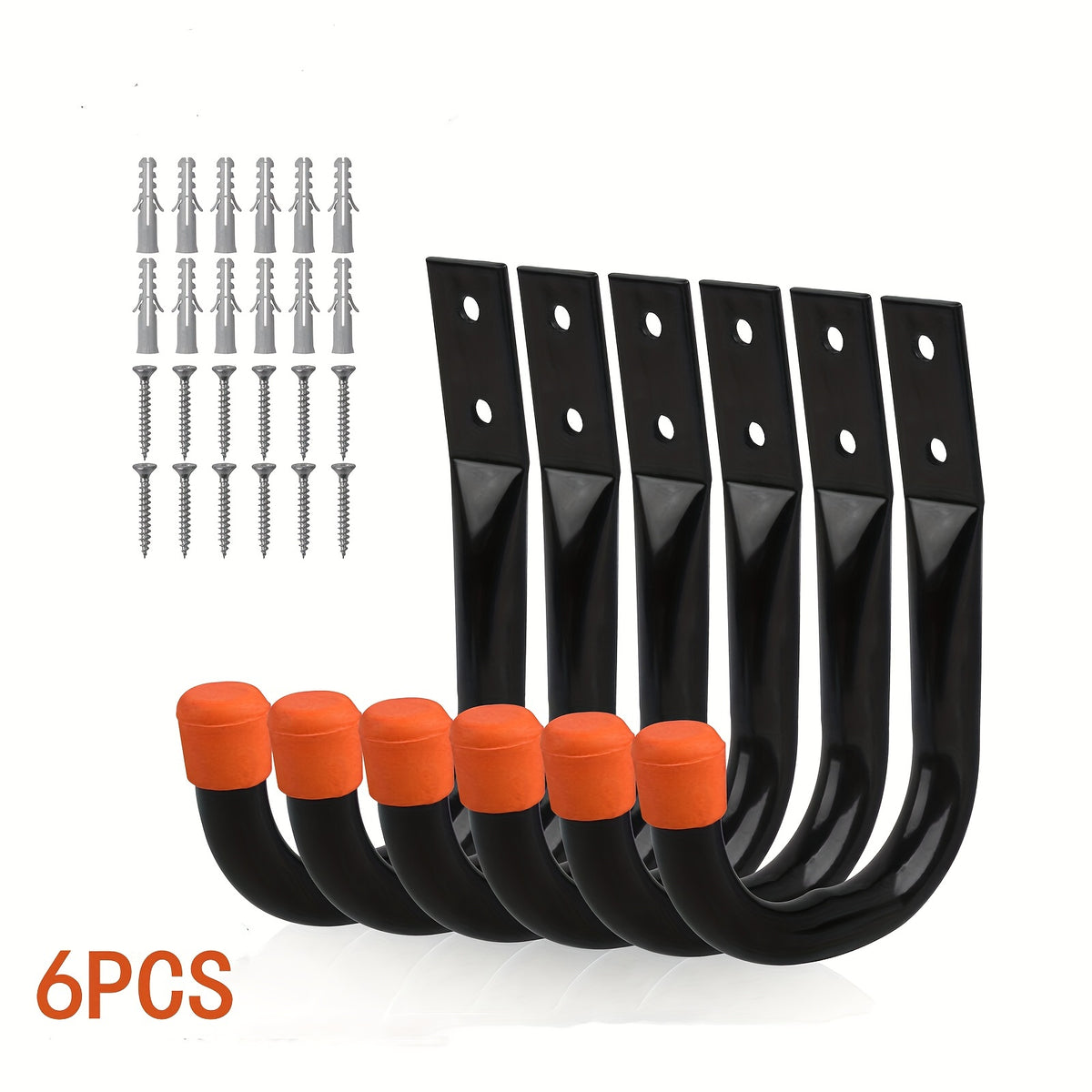 6pcs Heavy Duty Garage Hooks Wall Storage Utility Hooks For Tool Room