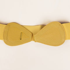 Yellow Elastic Waist Belt for Women's Dresses Decorative Girdle
