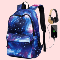 Large Capacity Backpack With USB Waterproof School Bag Travel Hiking Knapsack