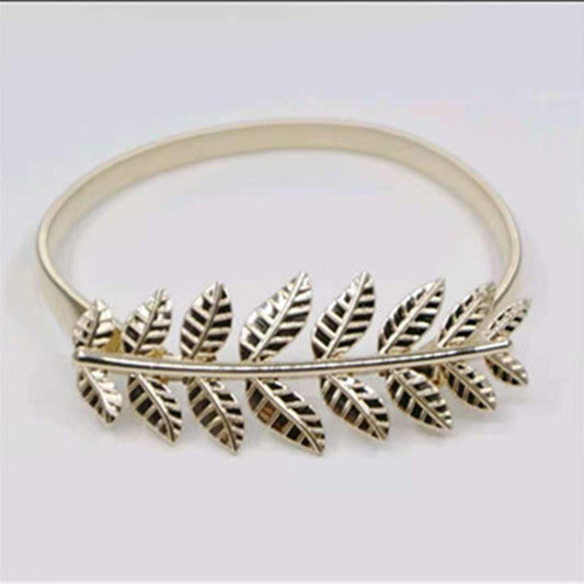 Nordic Leaf Curtain Buckle Metal Decoration Spring Strap