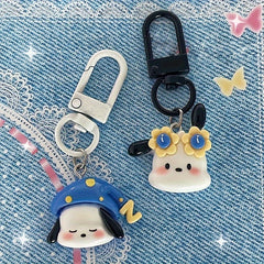 Cartoon Pochacco Dog Keychain Pendant Cute Animal Doll
