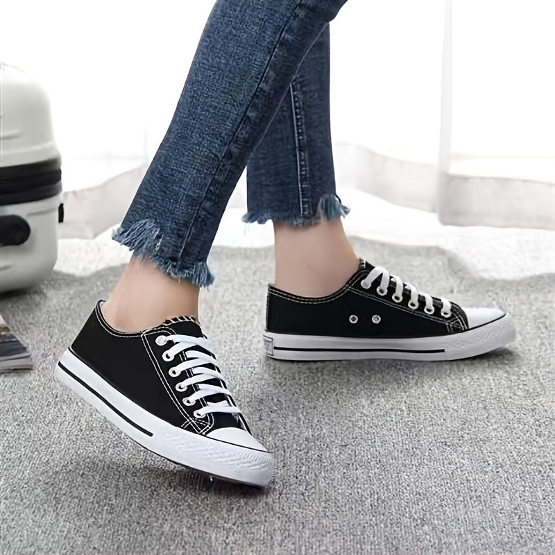 Women's Lace Up Skate Shoes Canvas Low Top Sneakers