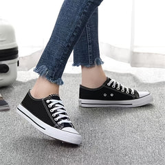 Women's Lace Up Skate Shoes Canvas Low Top Sneakers