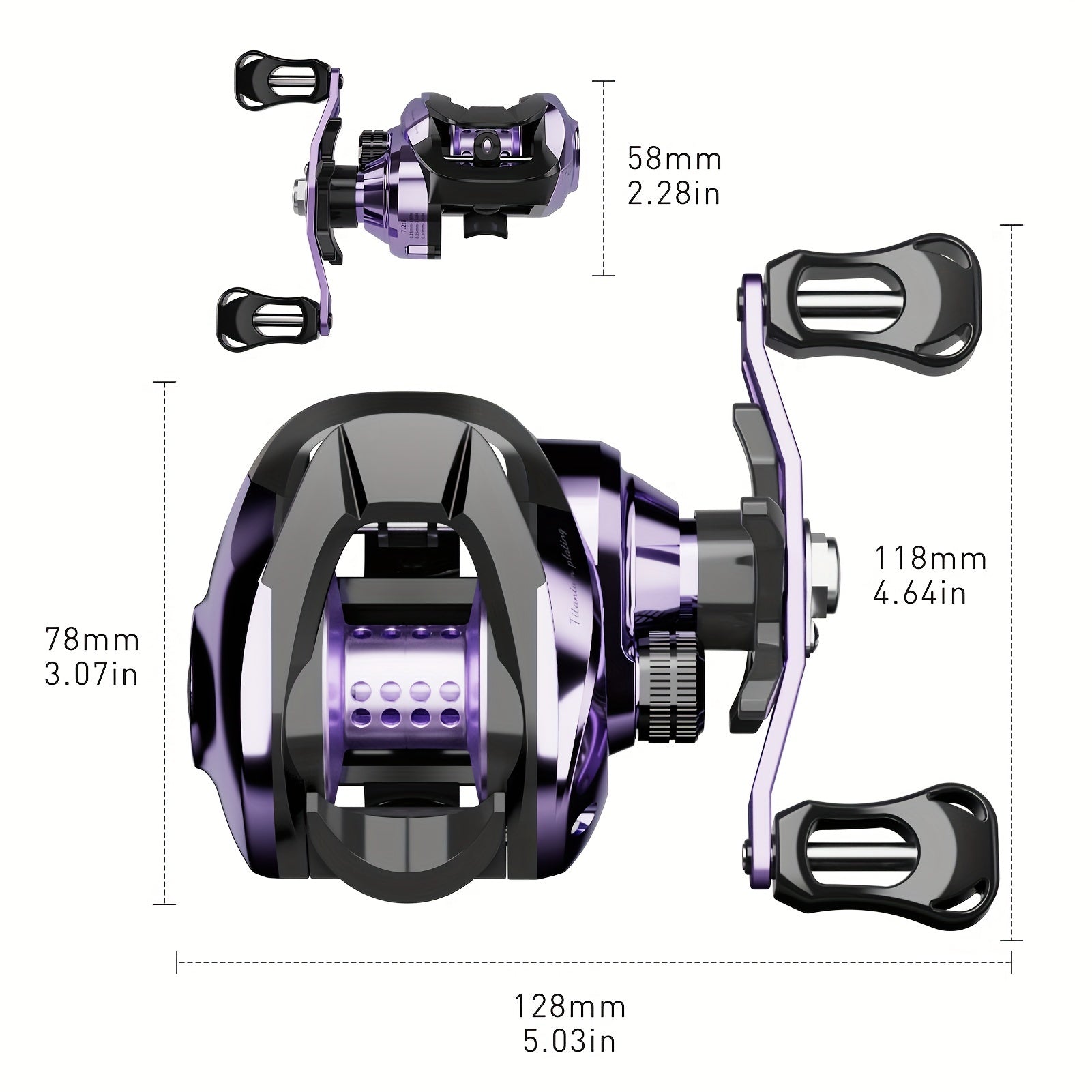 Baitcasting Fishing Reel 7.2:1 Gear Ratio Saltwater Freshwater
