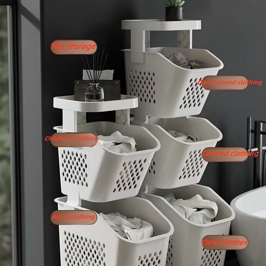 Laundry Basket with Wheels Bathroom Storage