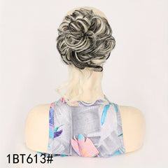 Messy Bun Hairpiece Scrunchies Updo Hair Extensions Wavy Curly Synthetic