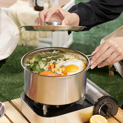 Portable Picnic Kettle Stainless Steel Foldable for Camping