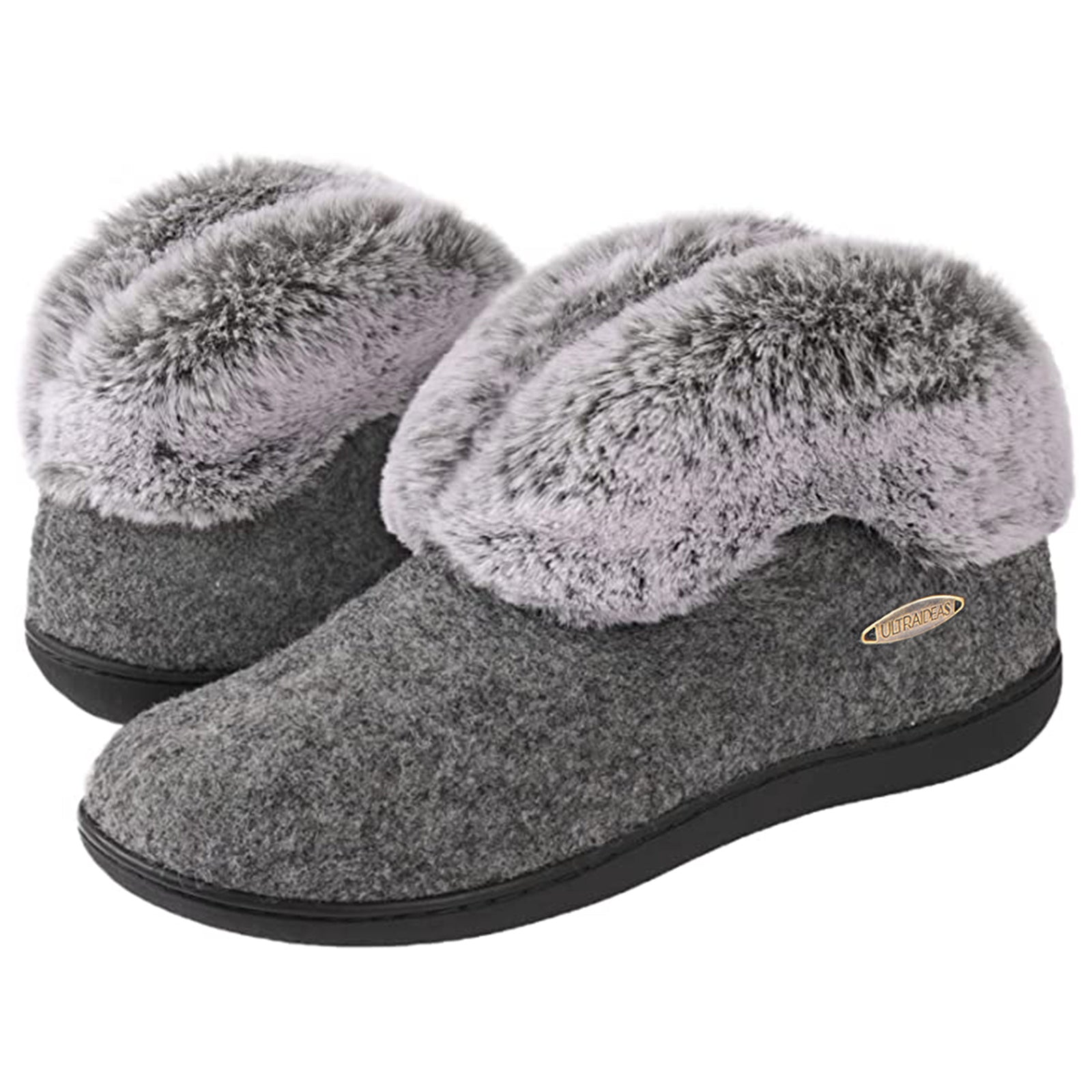 Women's Fuzzy Indoor Outdoor Slippers Solid Comfort Shoes