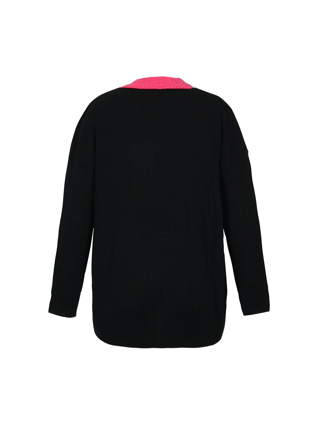  Colorblock Long Sleeve Button Up Cardigan