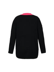  Colorblock Long Sleeve Button Up Cardigan