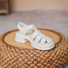 Women's Cut Out Chunky Sandals Buckle Strap Platform Sandals