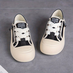 Women's Big Toe Canvas Shoes Casual Lace Up Outdoor Platform Shoes