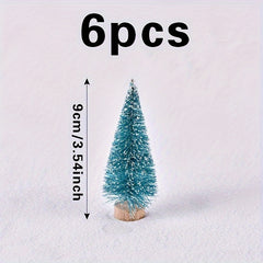 6pcs Sky Christmas Tree Sand Table Snowy Decoration PVC