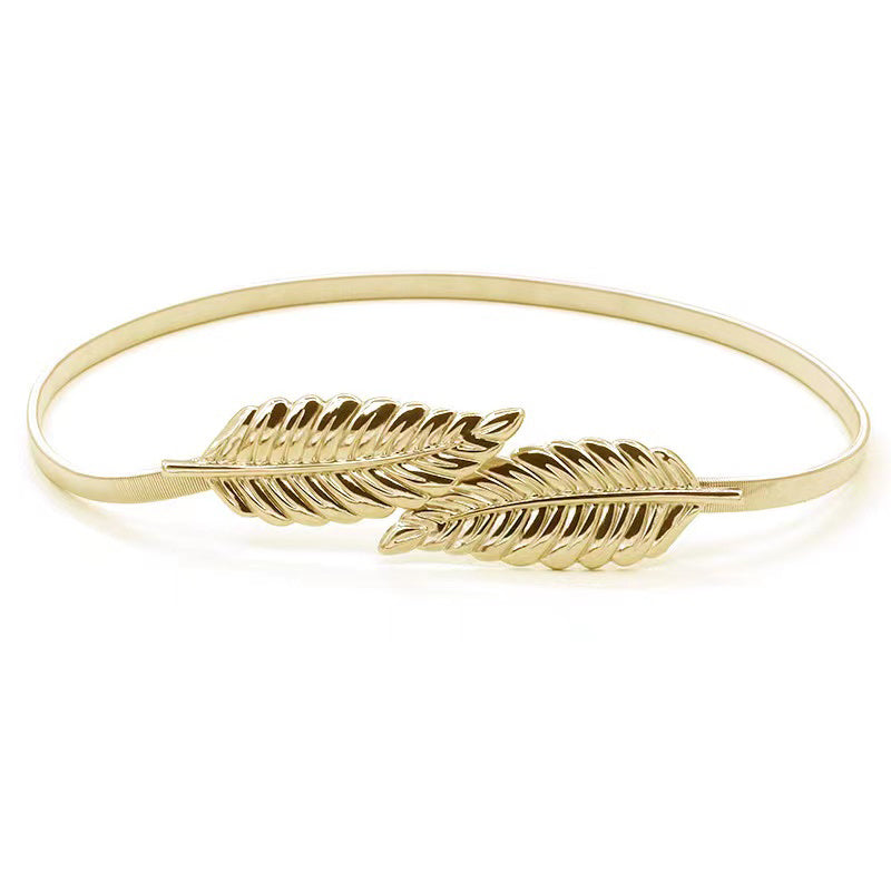 Elastic Leaf Waist Belt for Dress Skirts Jeans Pant