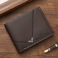 Compact Card Mens Wallet Durable Horizontal Stitching Young Men Unique Lychee