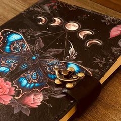 Handcrafted Vintage Style Journal with Butterfly & Floral Soft Cover