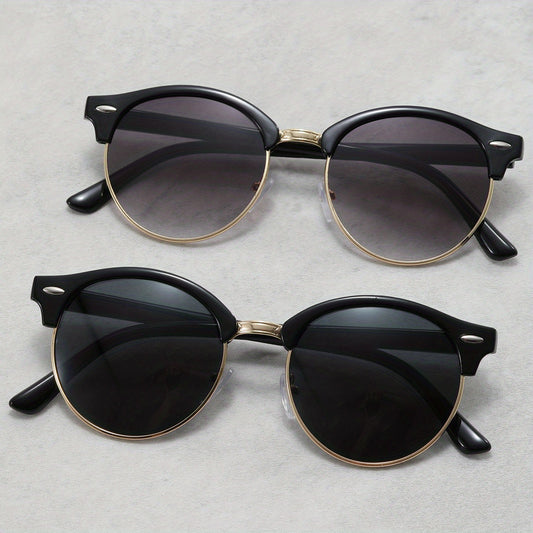 Men's Vintage Round Frame Sunglasses UV Protection