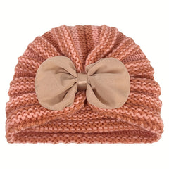 Winter Chiffon Bow Baby Hat 0-2 Years