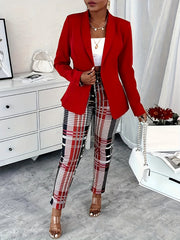 Women's Plus Plaid Print Drawstring Tapered Pants