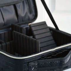 Large Travel Makeup Train Case Cosmetic Bag Organizer with Adjustable Dividers