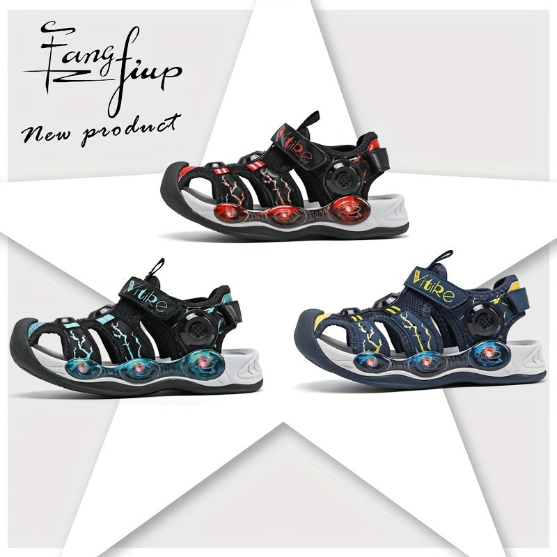 FANGFIUP Boys Sports Sandals Breathable Non-slip Sandals