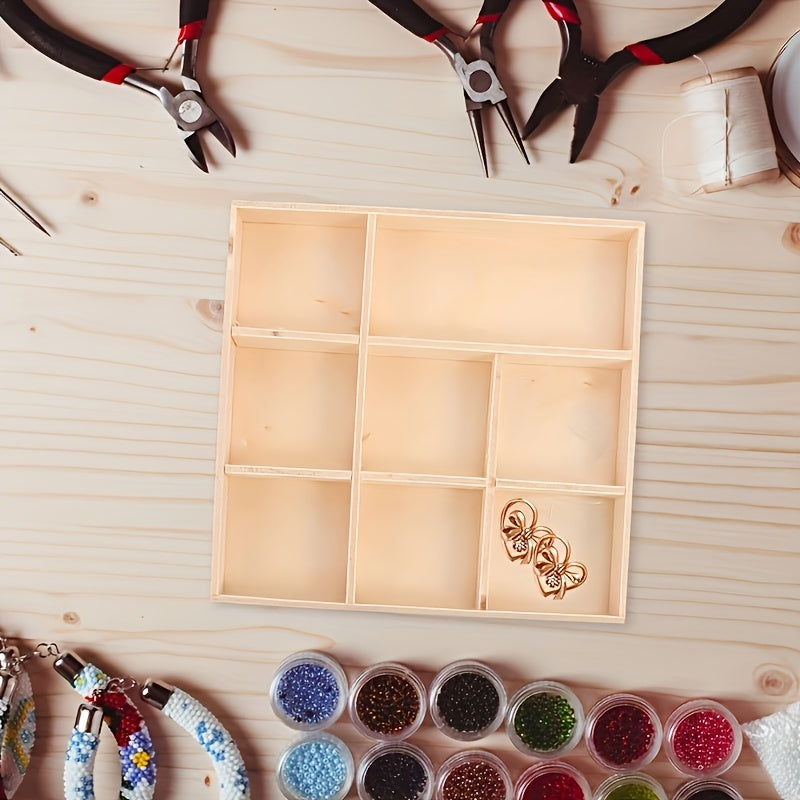 Wooden Desktop Tray Earring Display Storage Box