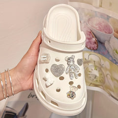 12pcs 3D Bear Shoe Charms Slipper Accessories Ornaments