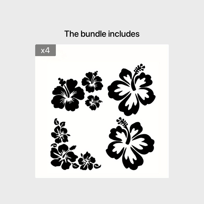 Waterproof Hibiscus Flower Decals for Cars, Trucks, Motorcycles