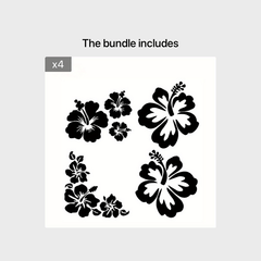 Waterproof Hibiscus Flower Decals for Cars, Trucks, Motorcycles