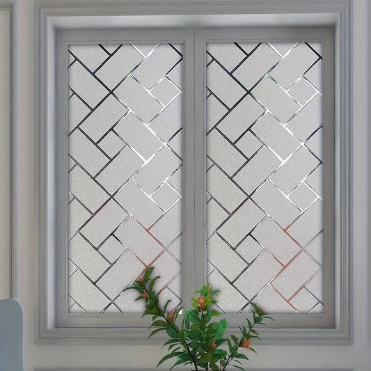 Geometric Electrostatic Glass Window Film Privacy Decor