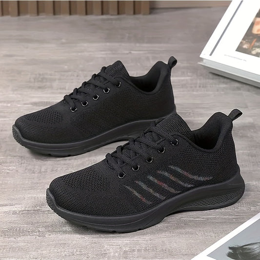 Women's Casual Knit Sneakers Low Top Lace Up Shoes