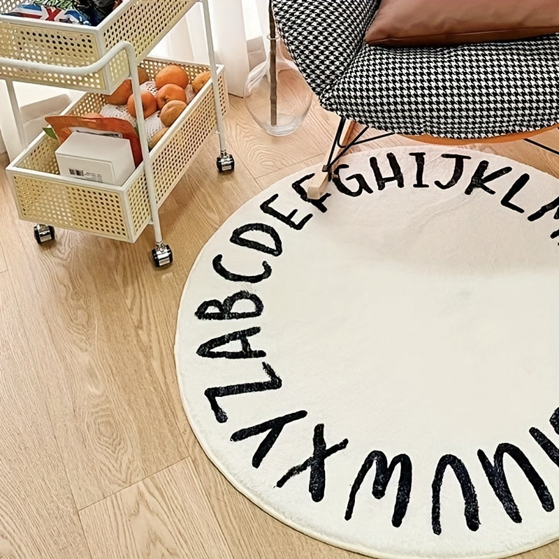 Round Baby Crawling Mat Cashmere Thickened Living Room Blanket