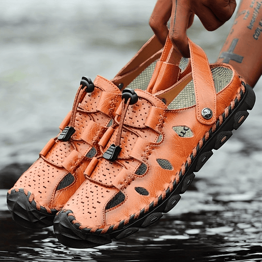 Men's Breathable Slip On Sandals Draw String Casual Walking Shoes