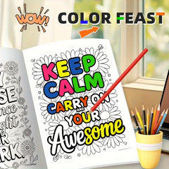 Mindful Phrases Adult Coloring Book: Stress Relief Designs