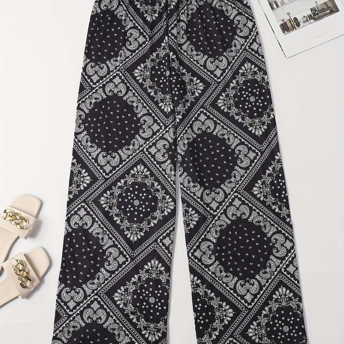  Boho Lounge Bottoms Wide Leg Sleepwear Pants