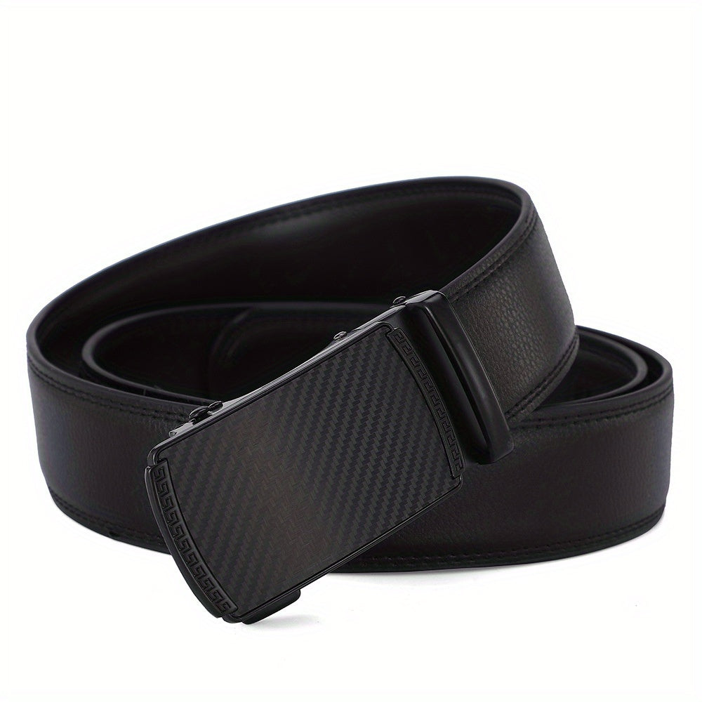 Men's Automatic Buckle Leather Belt Casual Retro Ratchet Belt