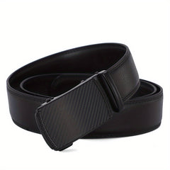 Men's Automatic Buckle Leather Belt Casual Retro Ratchet Belt