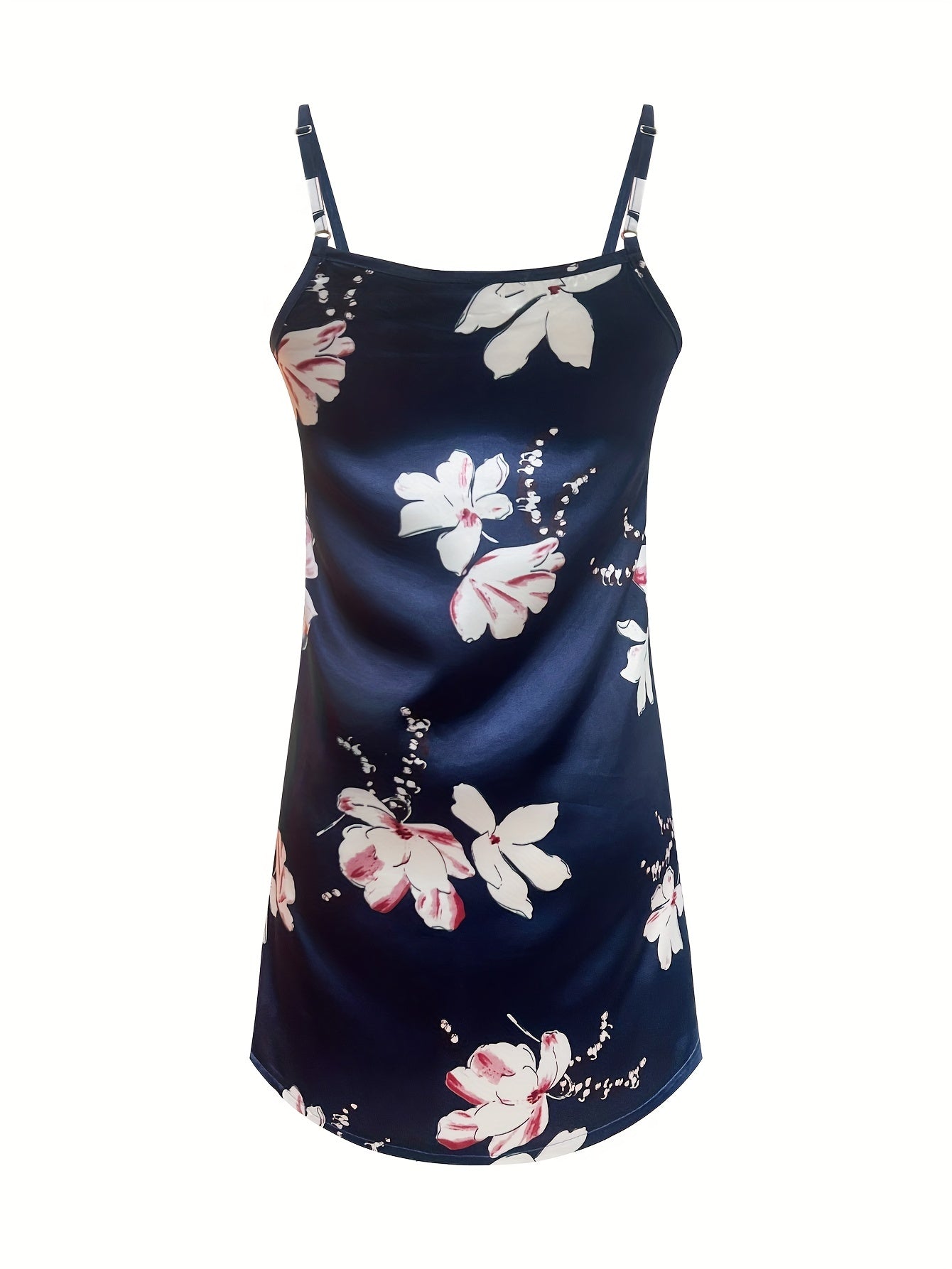 Floral Print Nightdress Crew Neck Sleep Dress Women's Sleepwear