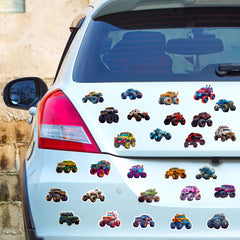 50pcs Monster Truck Stickers Waterproof for Water Bottles Skateboard Car Bike