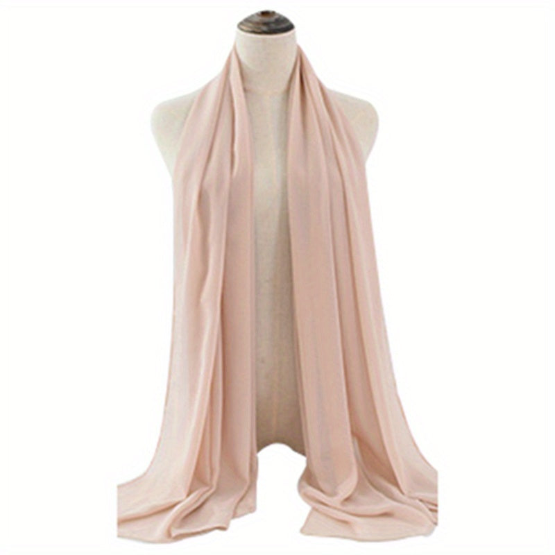 Soft Chiffon Hijab Solid Headwear Casual Shawl Bandana