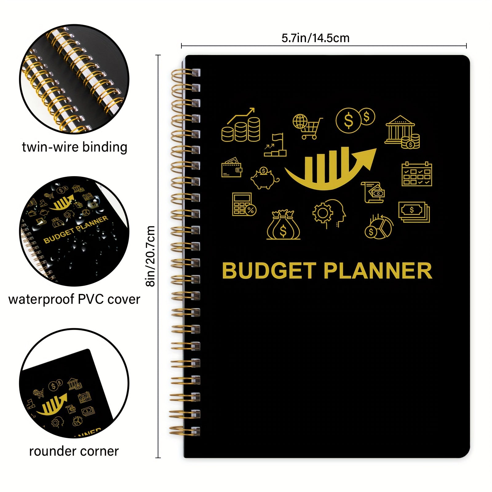 Budget Planner Notebook Undated 100gsm Paper