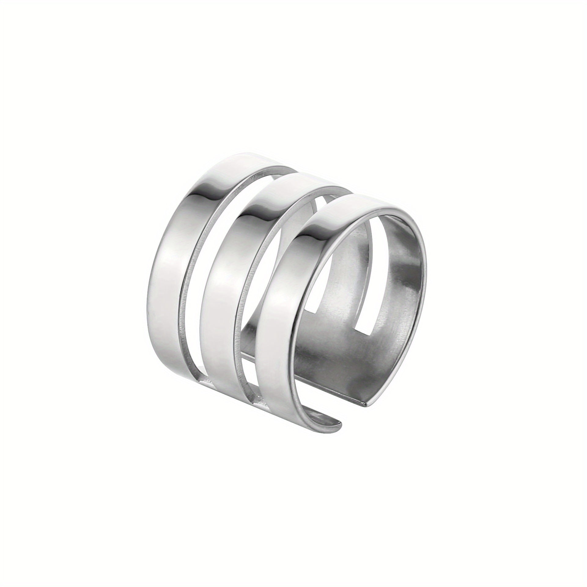 316L Stainless Steel 18k Plated Hallow Ring Customized Jewelry