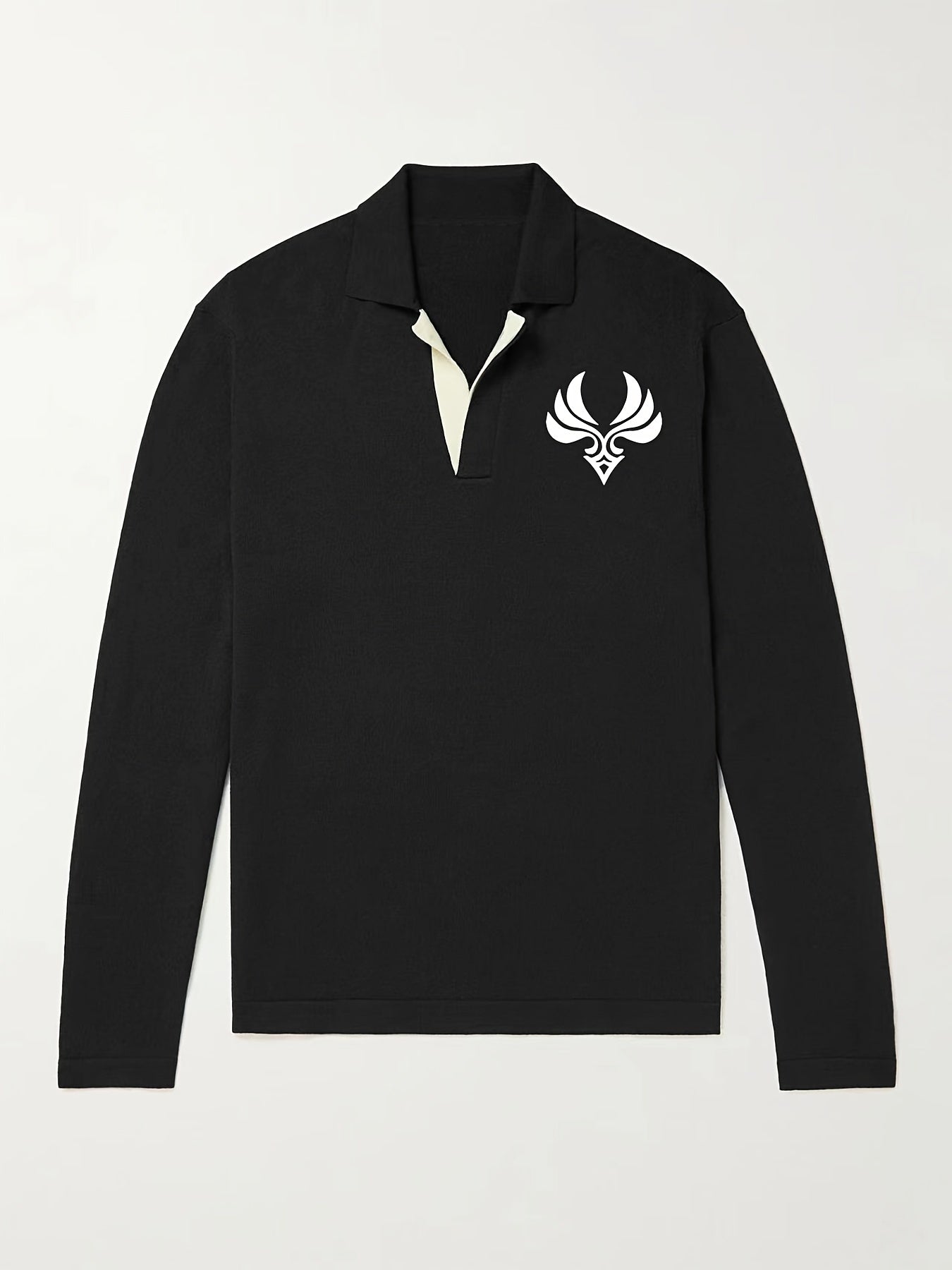 Men's Knit Polo Shirt Casual Lapel V Neck Pullover Sweater