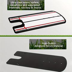 Golf Putting Alignment Mirror Practice Training Aid Portable Corrector