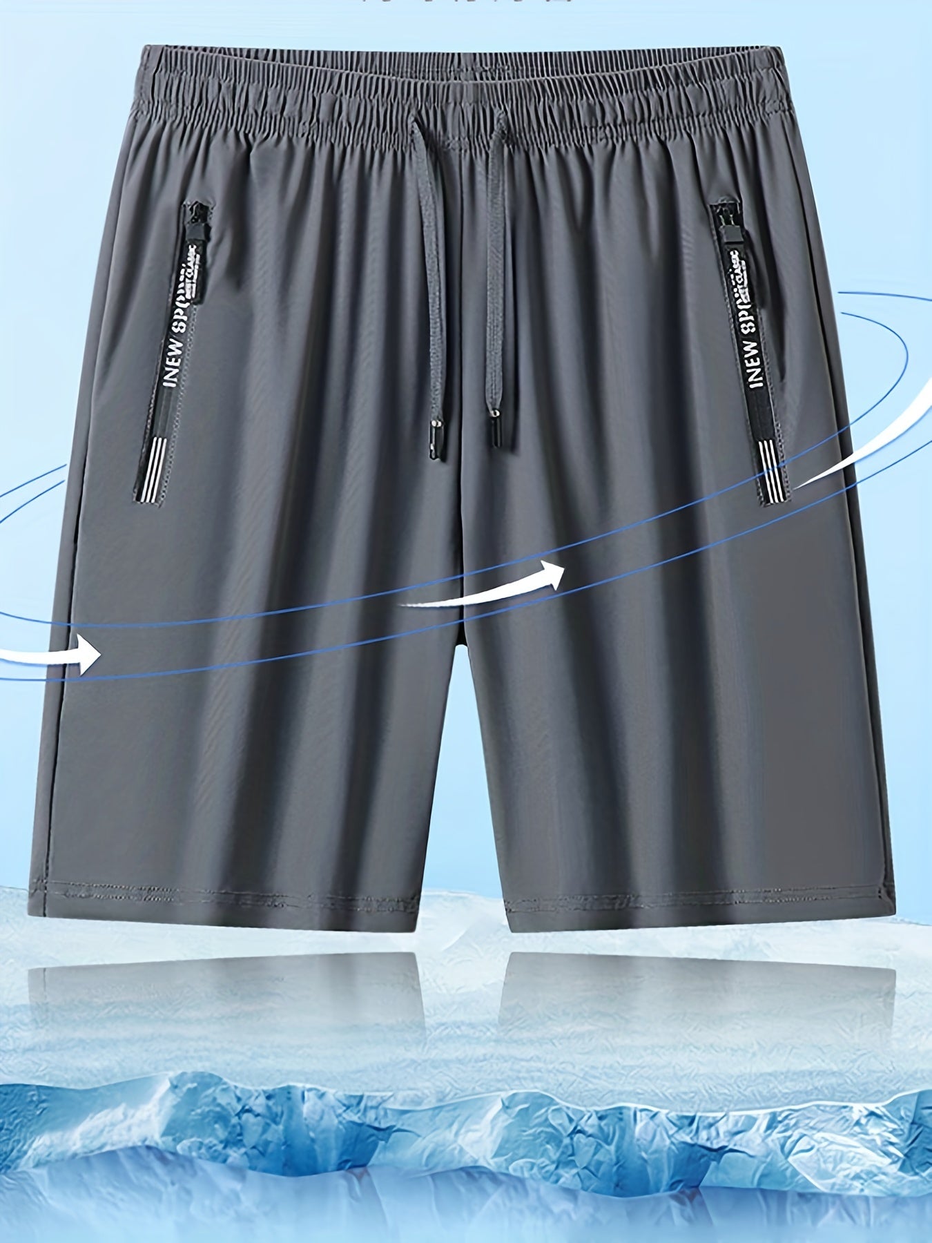 Men's Active High Stretch Breathable Shorts With Zipper Pockets