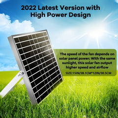 20W Solar Whole House Fan for Pet Homes IPX7 Waterproof with On/Off Switch Cable