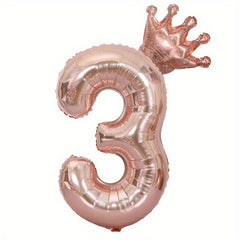 Rose Golden Crown Foil Balloon Set for Party Decor