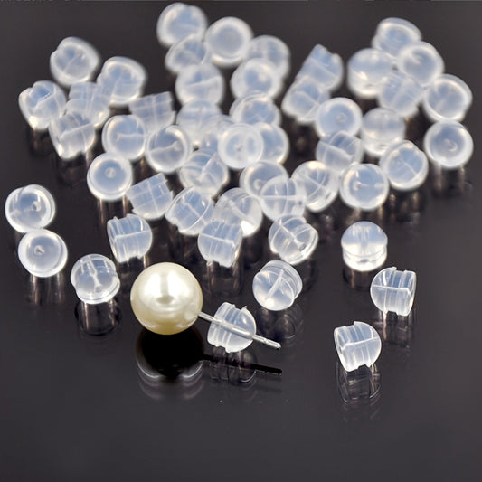50pcs Clear Silicone Hamburger Earplugs for Jewelry Supplies