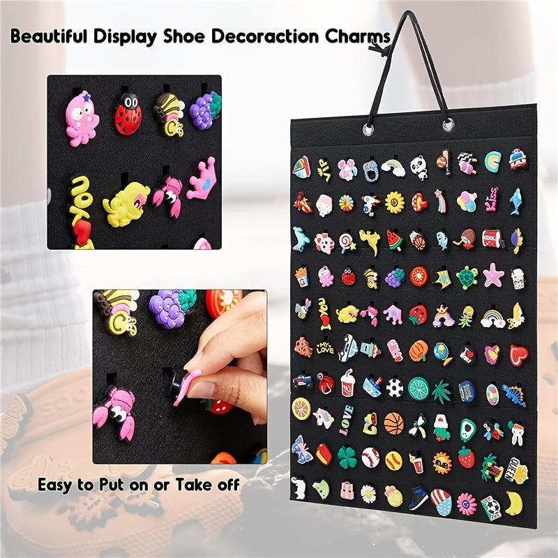 Shoe Charm Organizer with 180 Holes Wall Mounted Display Holder